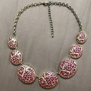 Pink and gold chunky necklace